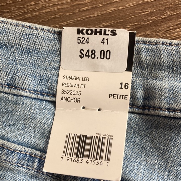 NWT Womens Size 16 Petite Straight Leg Regular Fit Anchor Jeans - Picture 3 of 9